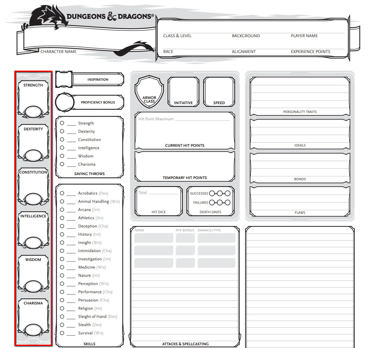 D&D Character Sheets