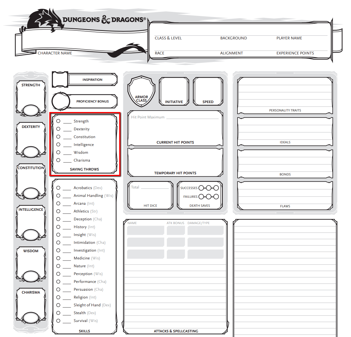 Character Sheets - D&D Newbie Sessions