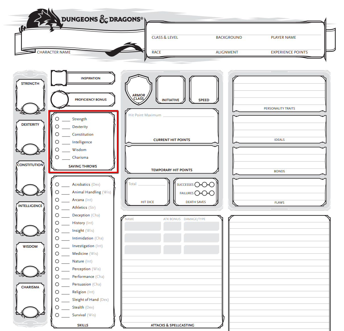 1e ad d character sheet fillable