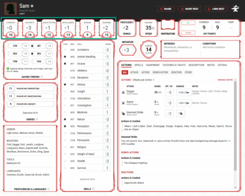 D&amp;D Beyond Character Sheets - D&amp;D Newbie Sessions
